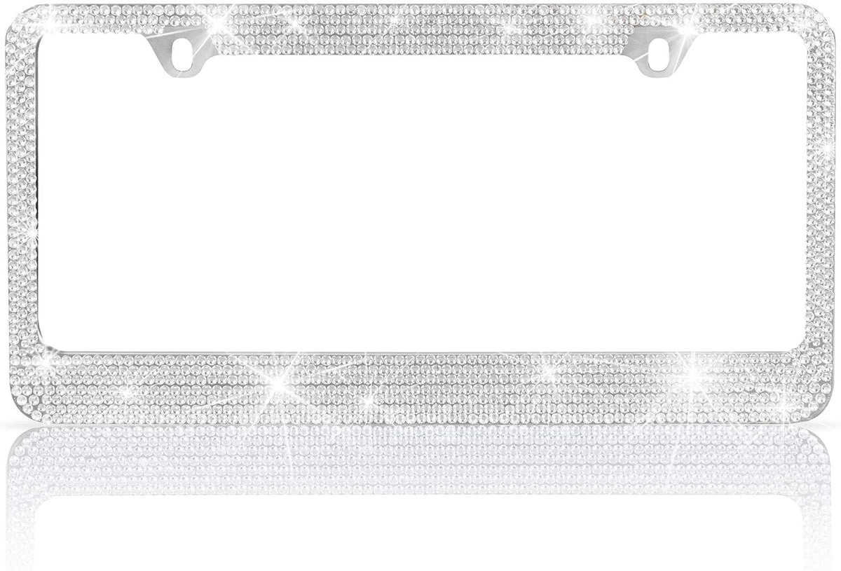 BDK Heavy Duty Rust-Proof Stainless-Steel Metal Plated License Plate Frame Universal Size for Car Truck SUV