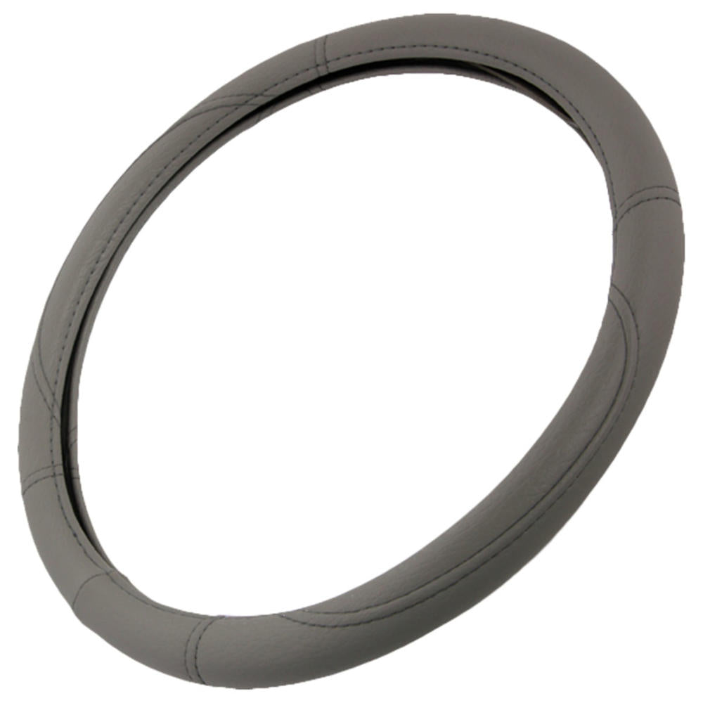 BDK Faux Leather Ergonomic Grip Steering Wheel Cover (Fits 14.5" - 15.5")