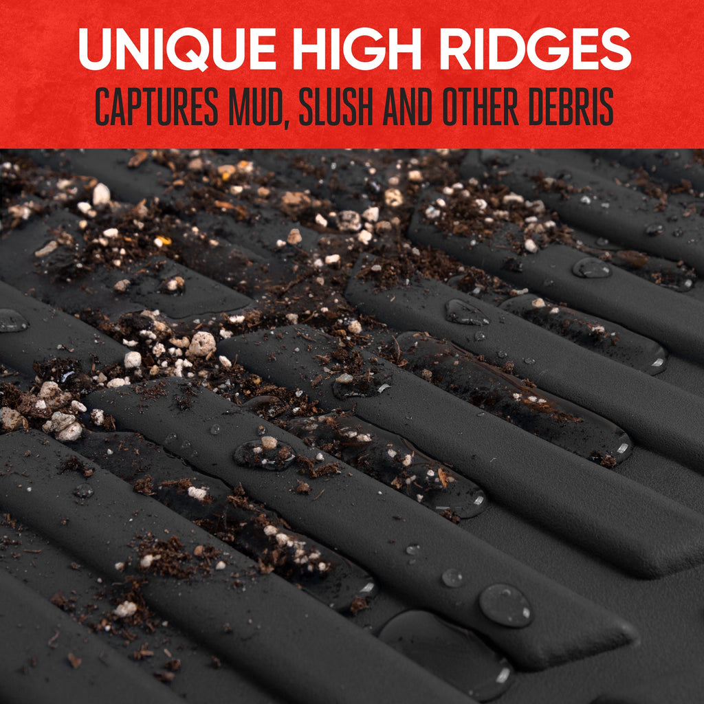 MotorTrend PRO920 Deep Dish Rear Floor Mats - Heavy Duty, All Weather, Trim to Fit