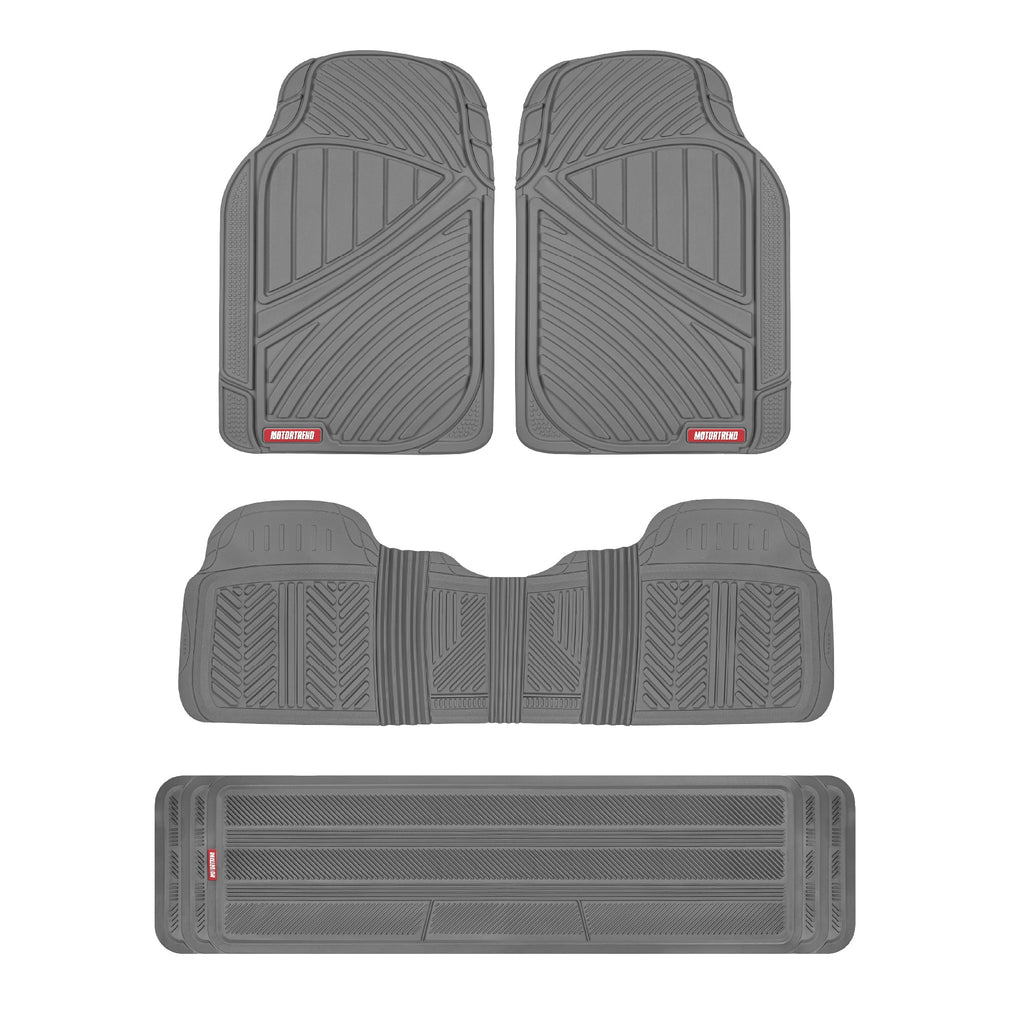 MotorTrend 4-Piece 3-Rows Extra-High Ridgeline Front Floor Mats, Middle Floor Mat, and Rear Floor Mat