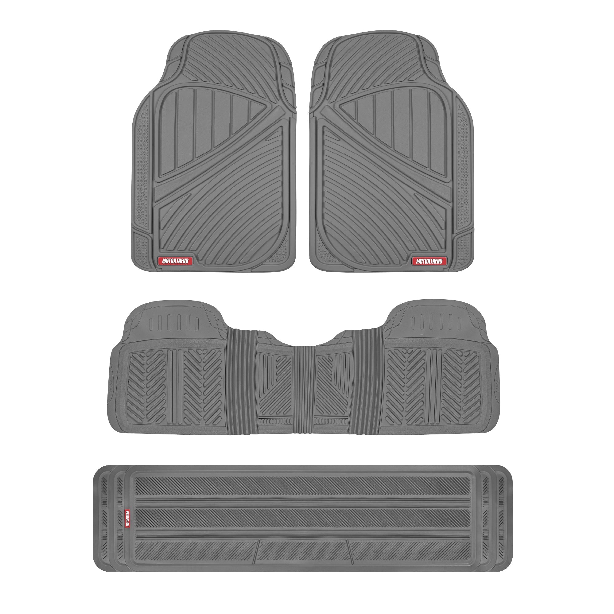 MotorTrend 4-Piece 3-Rows Extra-High Ridgeline Front Floor Mats, Middle Floor Mat, and Rear Floor Mat