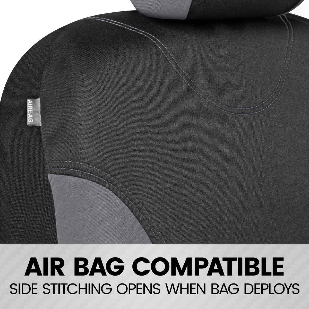 BDK 9-Piece UltraSleek Two-Tone Front Seat Covers and Rear Seat Covers
