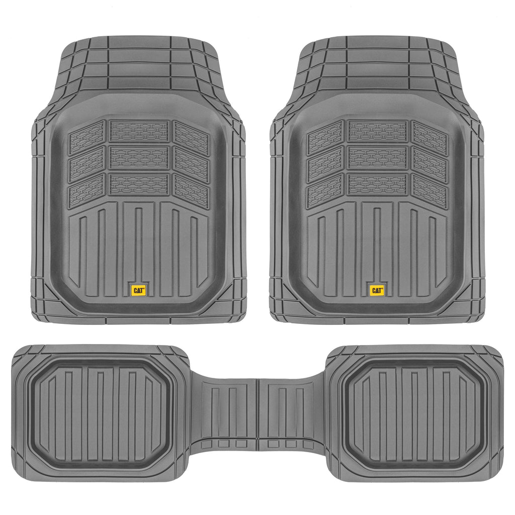CAT 3-Piece Deep Dish Front Floor Mats and Rear Floor Mats - Heavy Duty, All Weather, Trim to Fit