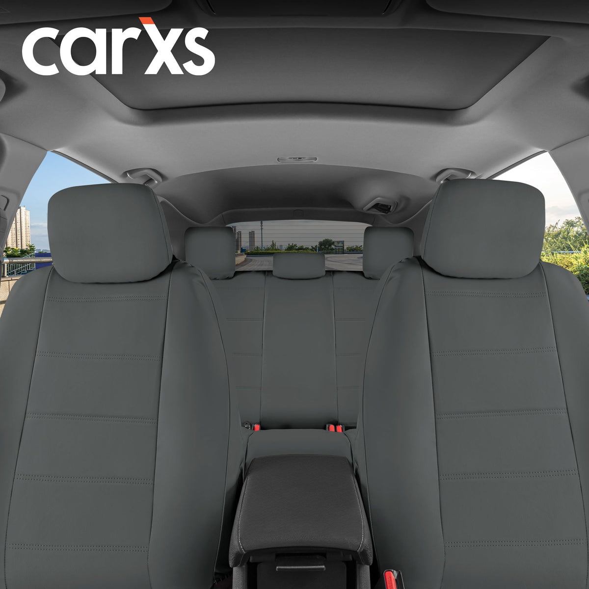 BDK 9-Piece Premium Faux Leather Front Seat Covers and Rear Seat Covers