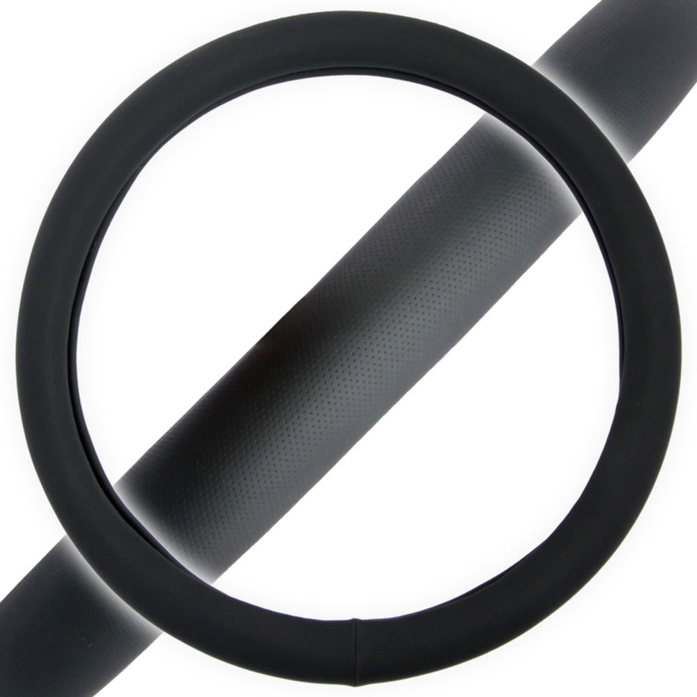 BDK Sporty Faux Leather Soft Grip Steering Wheel Cover (Fits 14.5" - 15.5")