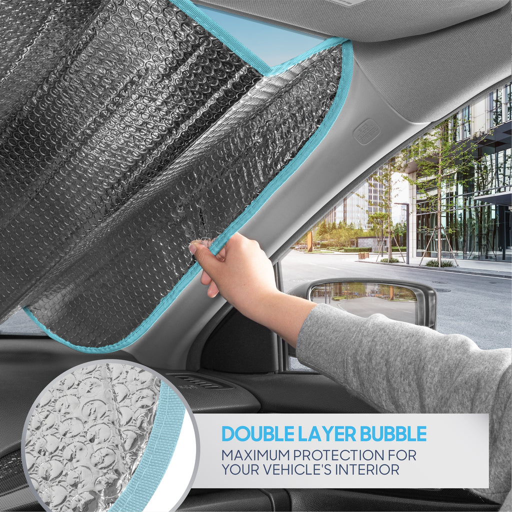 BDK 2 Dogs Driving Car Front Windshield Sunshade (58" x 27")
