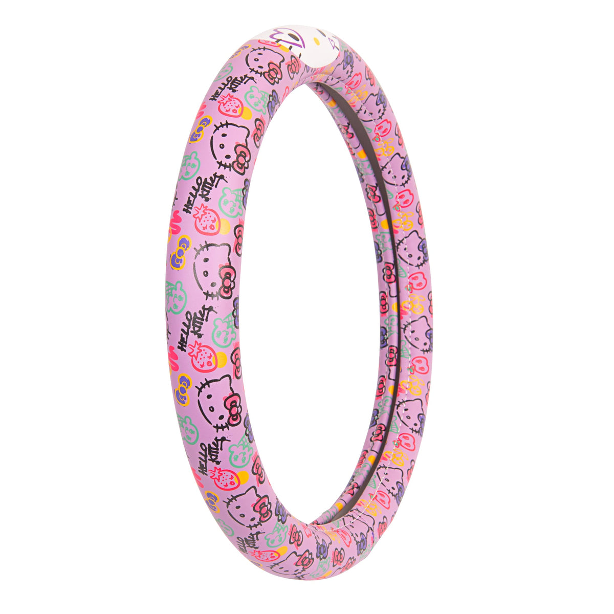 Hello Kitty Steering Wheel Cover, Official Sanrio Car Steering Wheel Cover with Universal Size 14.5 - 15, Cute Steering Wheel Cover for Women, Hello Kitty Car Accessories (Lavender Print)