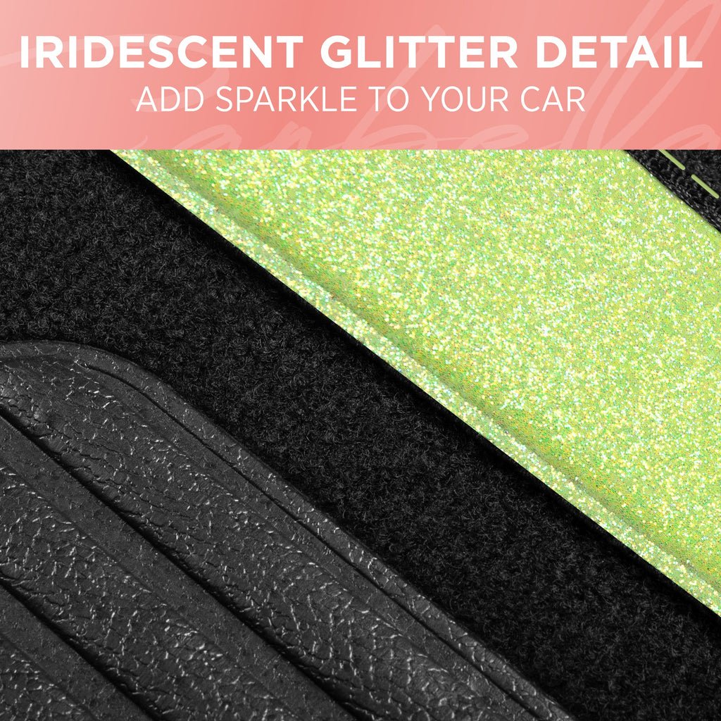 Carbella 4-Piece Sparkle Glitter Front Floor Mats and Rear Floor Mats