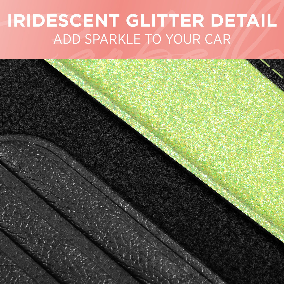 Carbella 4-Piece Sparkle Glitter Front Floor Mats and Rear Floor Mats