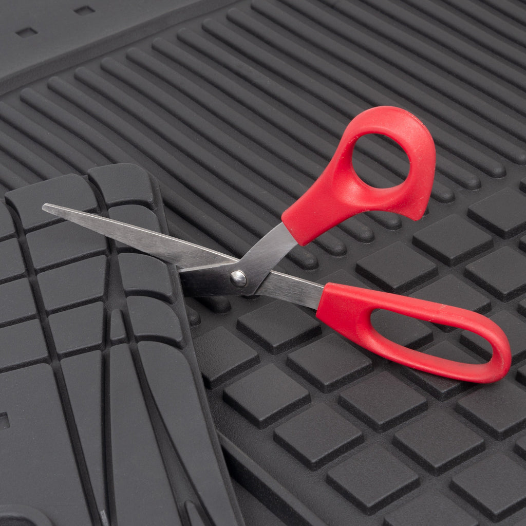 MotorTrend 4-Piece FlexTough Deep Dish Hybrid Groove Front Floor Mats and Rear Floor Mats - Heavy Duty, All Weather, Trim to Fit