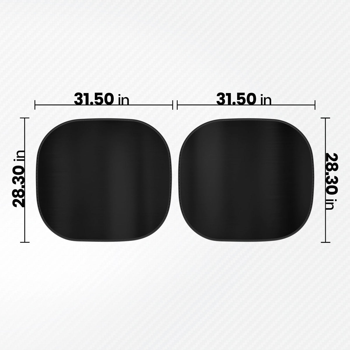 Carbella 2PC Black Car Windshield Sun Shade - Car Accessories Sunshade for Windshield - Blocks UV Rays Sun Visor for Window Protector - Easy Setup Keeps Your Vehicle Cool - 31.75 x 28.77