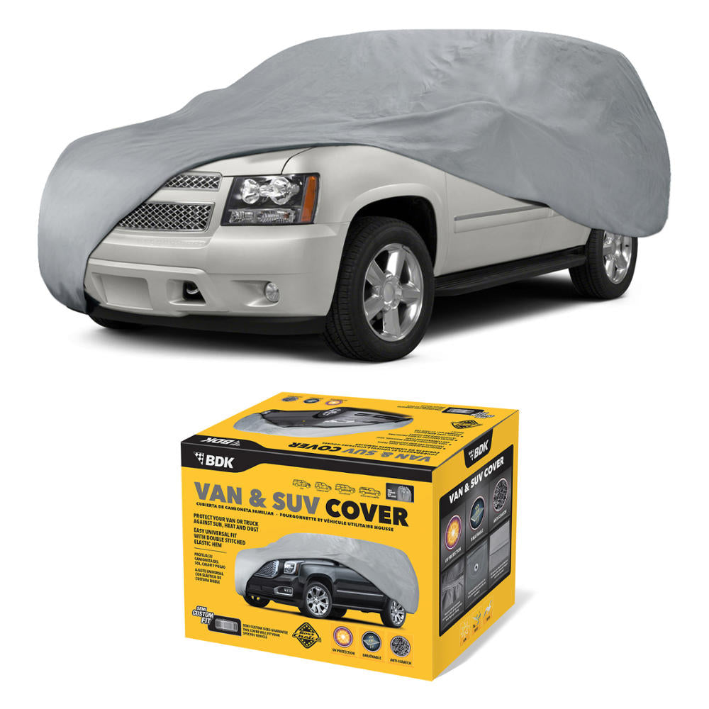 BDK Single Layer Poly Vehicle Cover for Cars, SUVs, Trucks, Vans - Universal Fit, All Weather