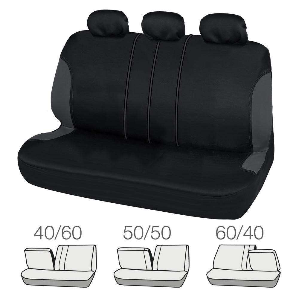 BDK 9-Piece UltraSleek Two-Tone Front Seat Covers and Rear Seat Covers