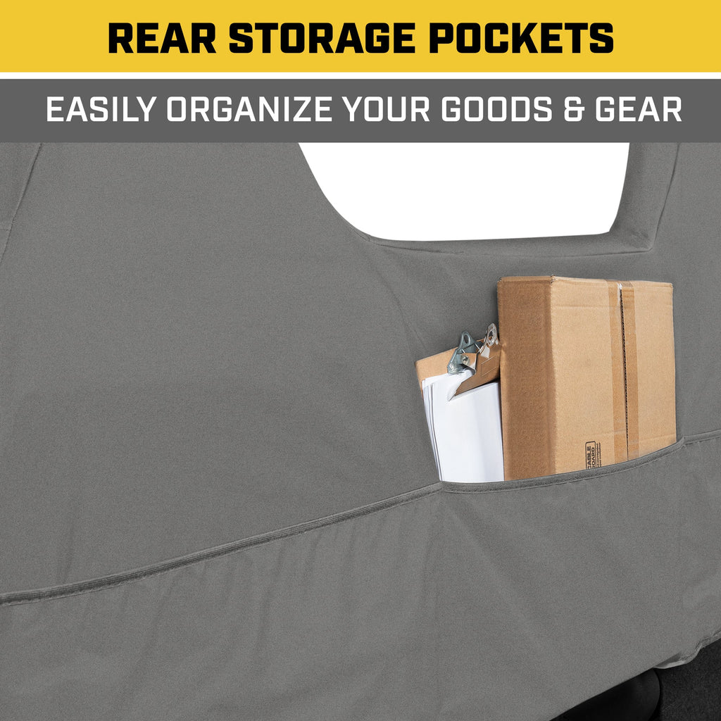 Cat® Custom Fit Front Bench Seat Cover for Ford F250 / F350 / F450 / F550 (1999-2007) - Durable Oxford Gray Truck Seat Cover with Utility Pockets, Ford F250 Super Duty Interior Cover