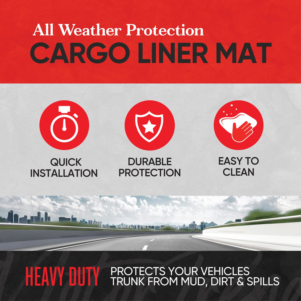 MotorTrend Utility Trunk/Cargo Liner Mat - Heavy Duty, All Weather, Trim to Fit