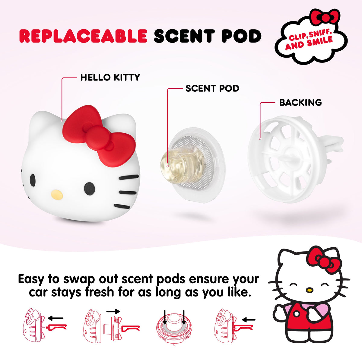 Carbella Official Hello Kitty Air Freshener Deodorizer - Tropical Fruit