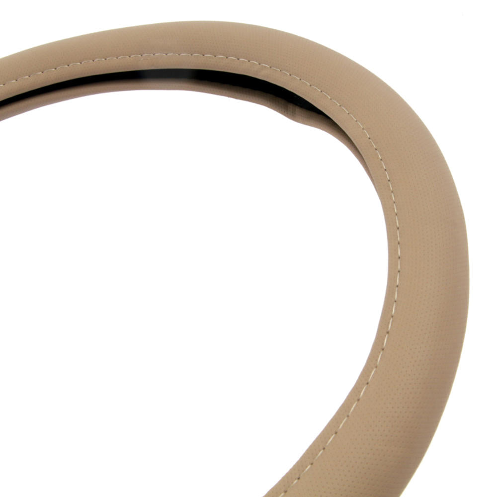 BDK Sporty Faux Leather Soft Grip Steering Wheel Cover (Fits 14.5" - 15.5")