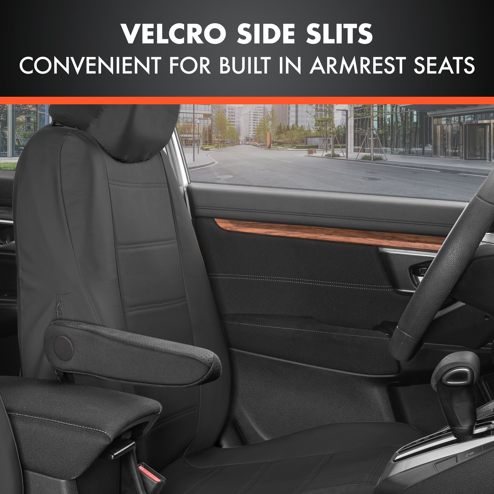 BDK 9-Piece Premium Faux Leather Front Seat Covers and Rear Seat Covers