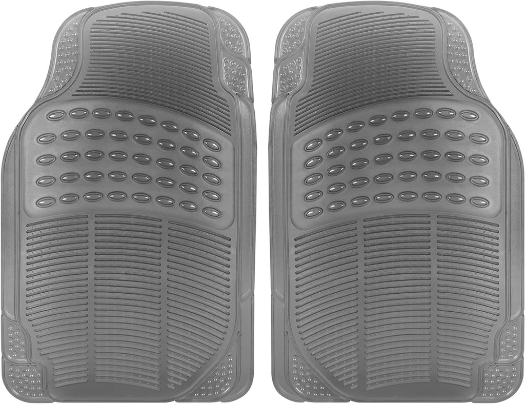 Carbella 2-Piece Cushioned Grip Pad Front Floor Mats - Heavy Duty, All Weather, Trim to Fit