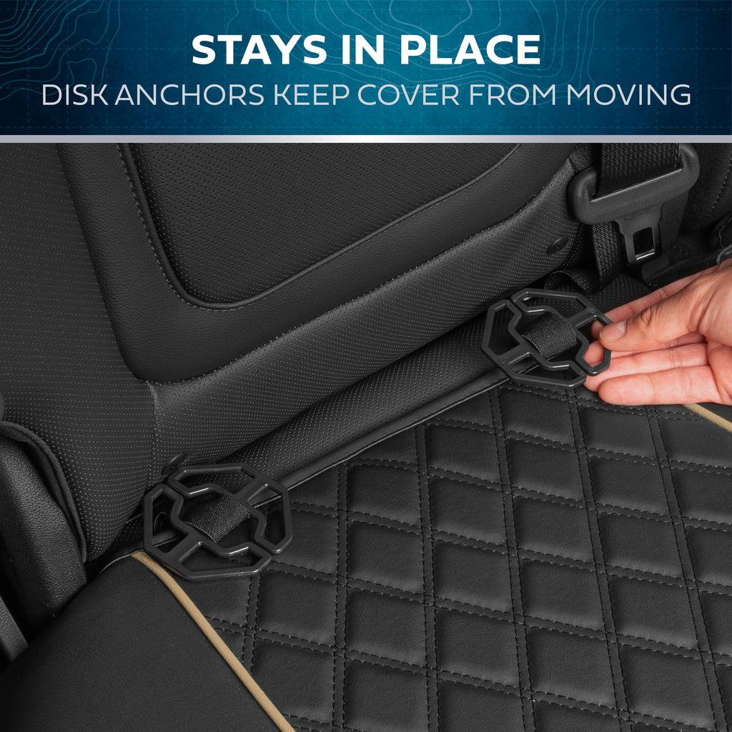 MotorBox 7-piece Prestige Edition Premium Faux Leather Diamond Stitched Cushion Rear Seat Covers