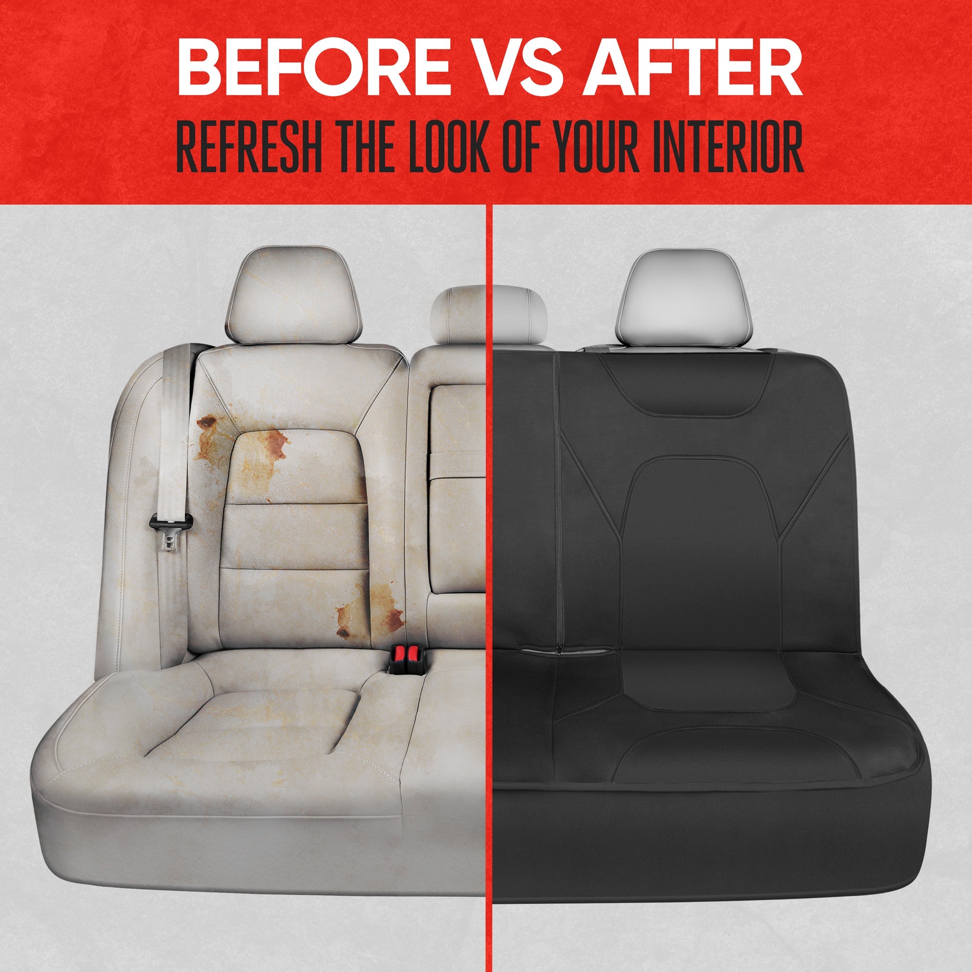MotorTrend AquaShield Water-Proof Two-Tone Neoprene Rear Seat Covers