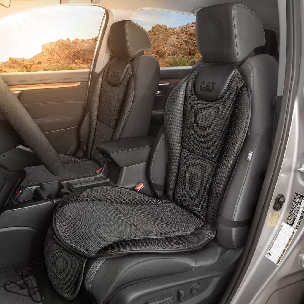 CAT 2-Pack CoolFlow Breathable Mesh Front Car Seat Cover with 2-Speeds Cooling Fans