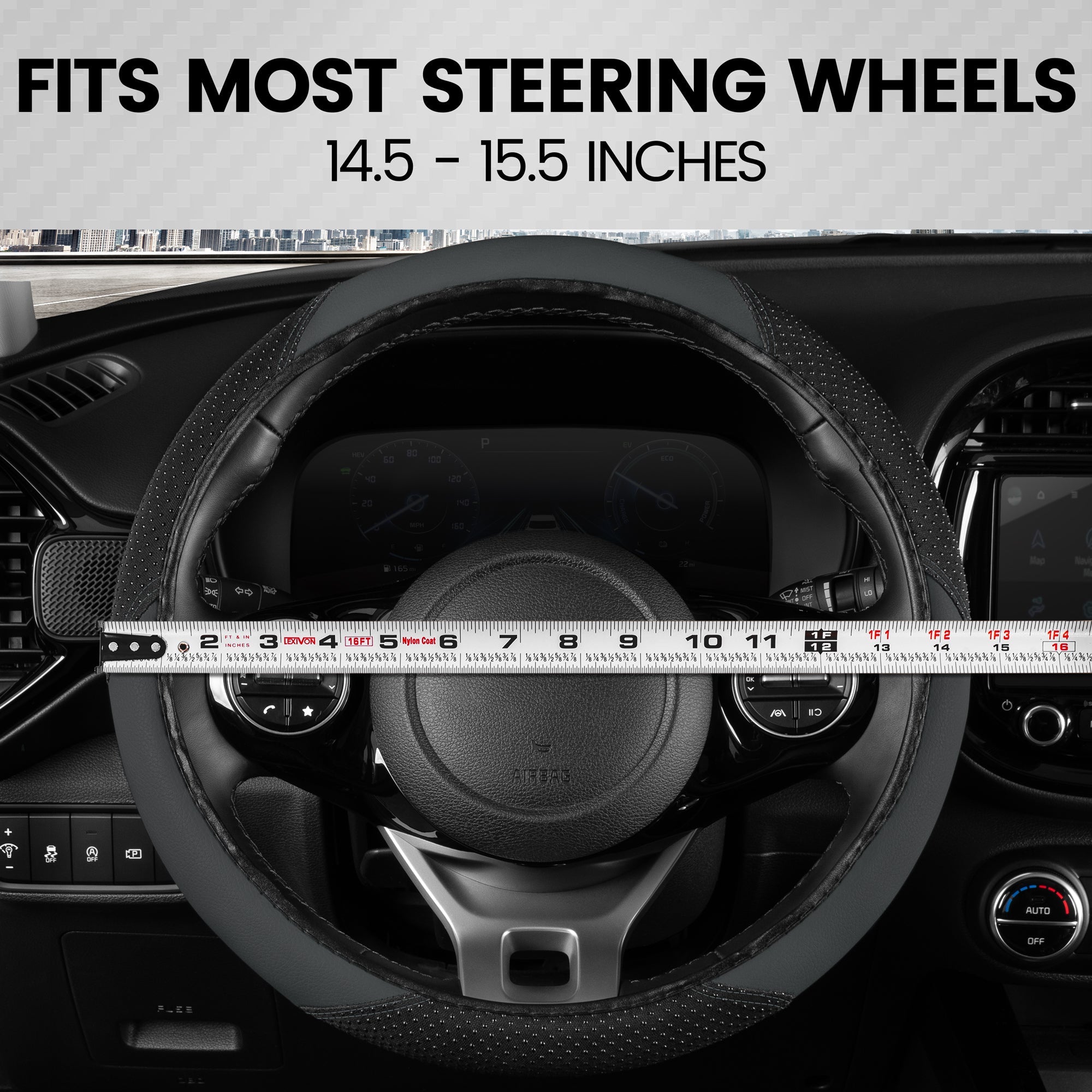 BDK SootheGrip MassageTouch Steering Wheel Cover (Fits 14.5" - 15.5")