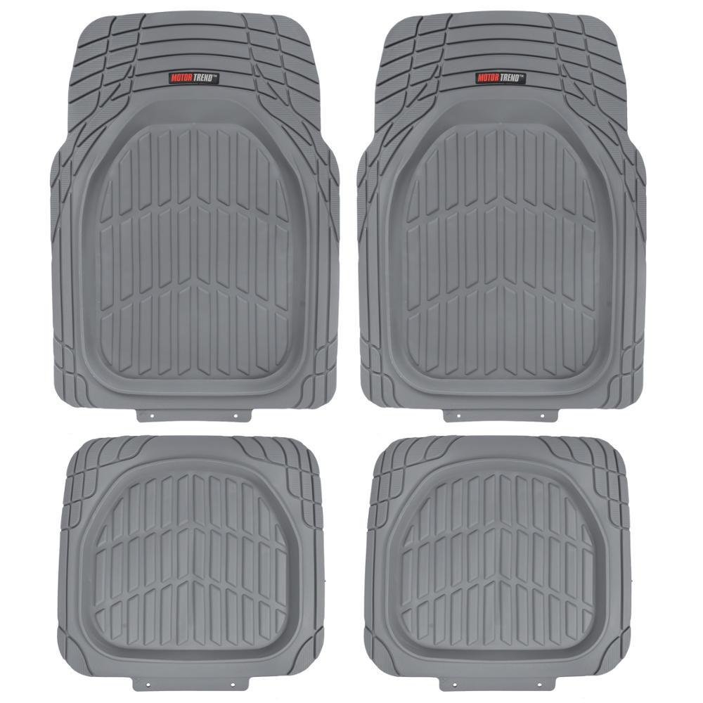 MotorTrend 4-Piece FlexTough Tortoise Front Floor Mats and Rear Floor Mats