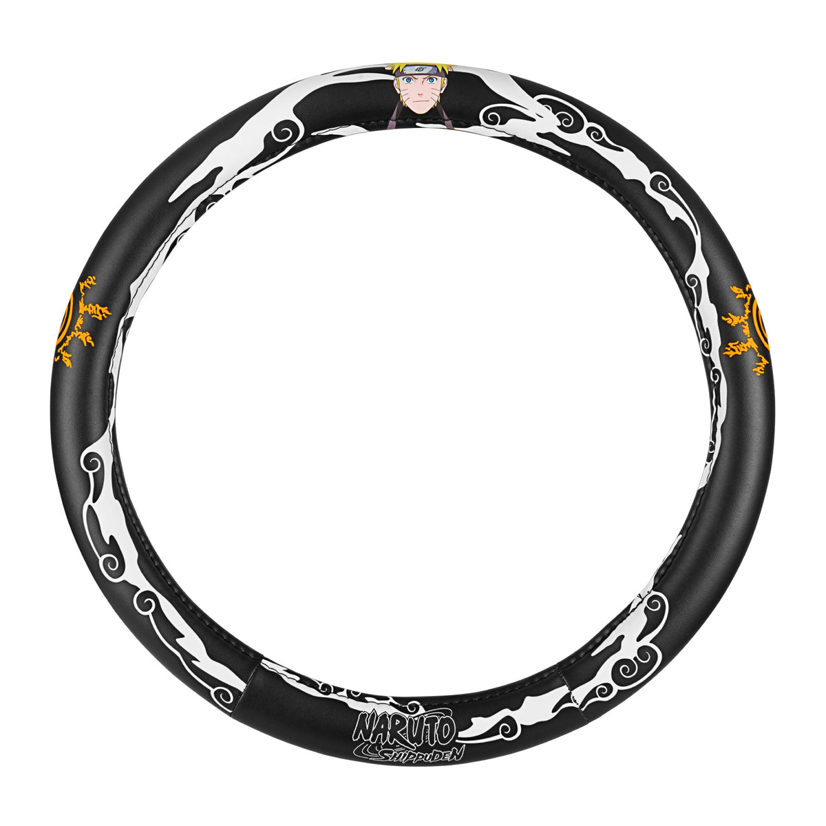 Naruto Shippuden Car Steering Wheel Cover, 15 Inch Anime Steering Wheel Cover, Cushioned Soft Comfortable Cover Anime Car Accessories for Men Women, Kirigakure