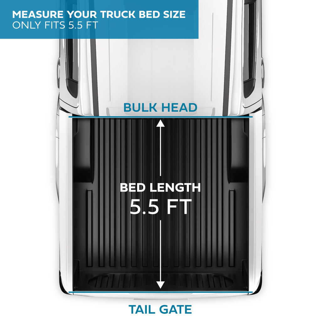MotorBox Soft Tri-Fold Truck Tonneau Cover for Ford F-150 2015-2024 5.5 ft Bed, All-Weather Folding Truck Bed Cover with Black Flag Graphic, Tri-Fold Design for Quick Access and Easy Installation