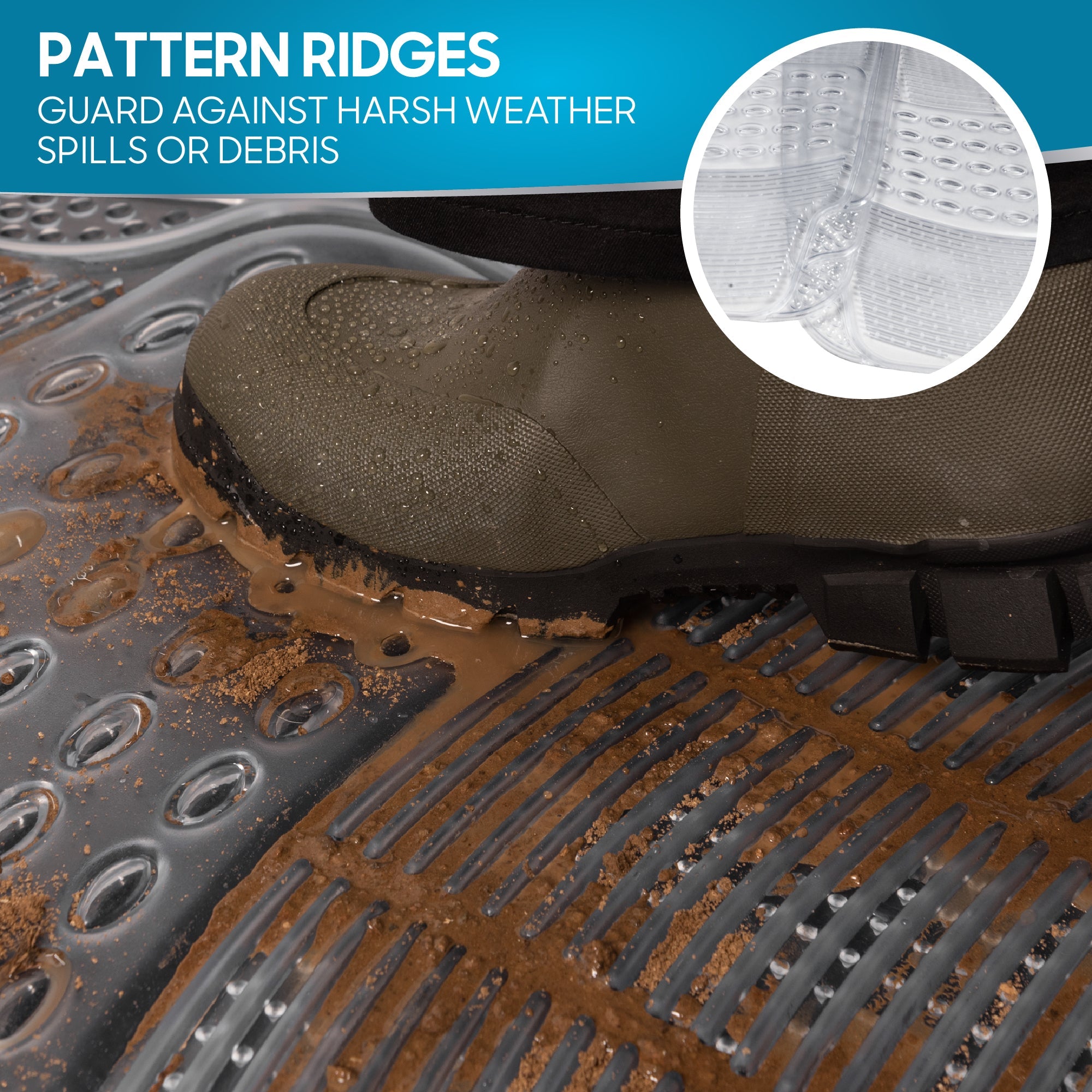 BDK 4-Piece Cushioned Grip Pad Front Floor Mats and Rear Floor Mats - Heavy Duty, All Weather, Trim to Fit