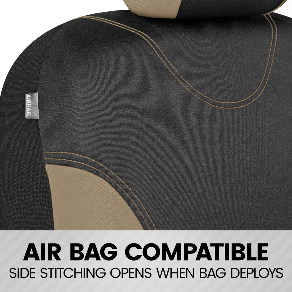 BDK 9-Piece UltraSleek Two-Tone Front Seat Covers and Rear Seat Covers