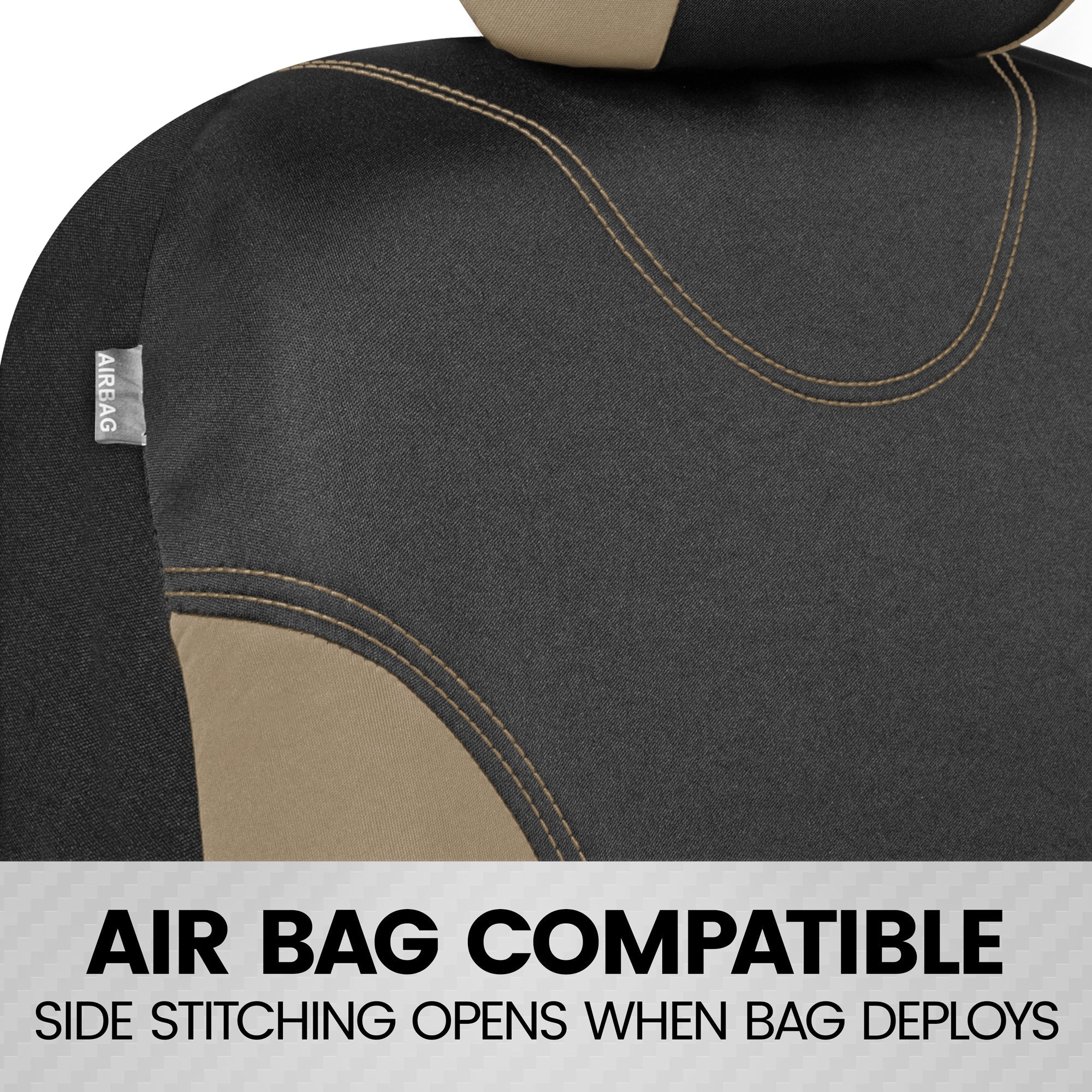 BDK 9-Piece UltraSleek Two-Tone Front Seat Covers and Rear Seat Covers