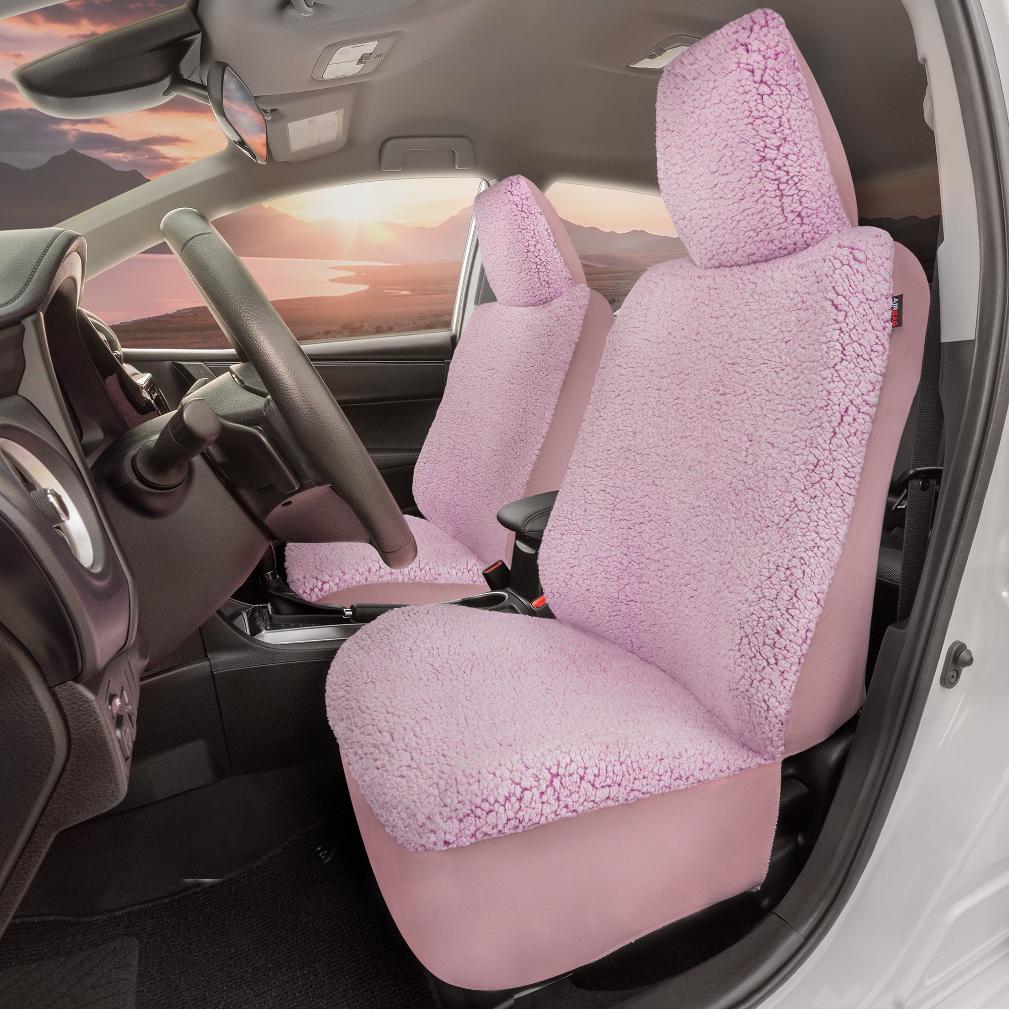 Carbella 2-Pack Plush Sherpa Fleece Front Seat Covers