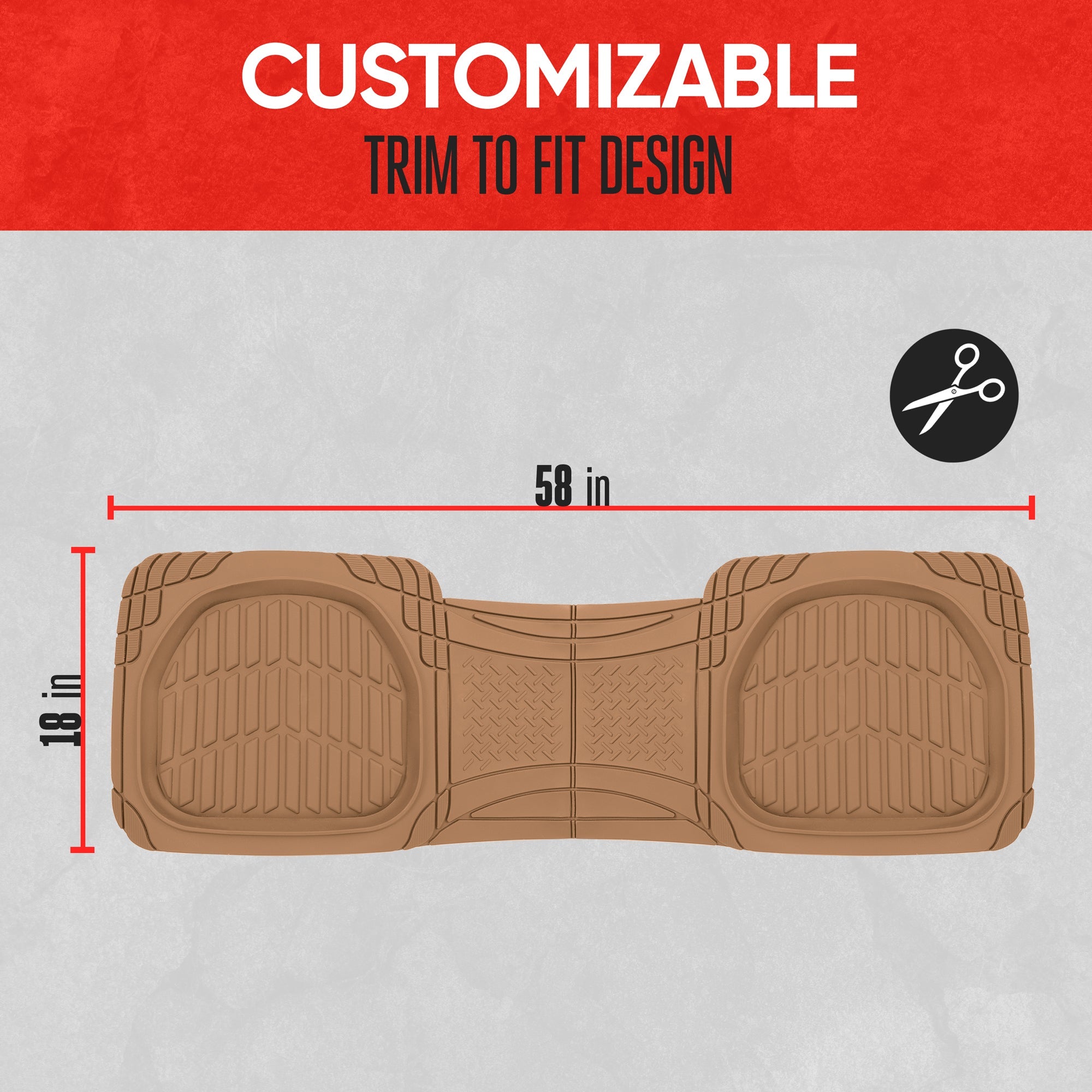 MotorTrend PRO920 Deep Dish Rear Floor Mats - Heavy Duty, All Weather, Trim to Fit