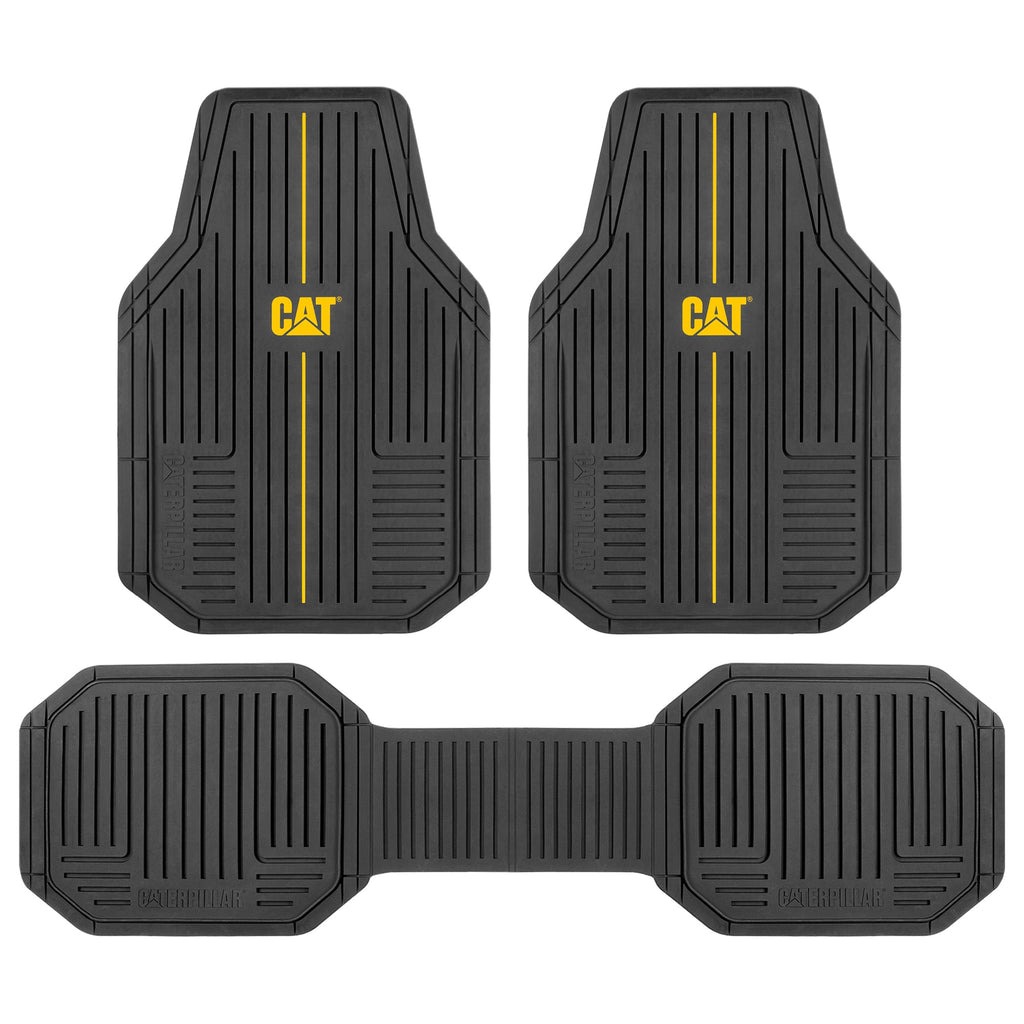 CAT® Heavy-Duty 4 Piece Black Floor Mats for Cars, Trucks & SUVs – Trim-to-Fit All-Weather Rubber Car Mats Full Set, Waterproof Interior Accessories, Car Rug Protection & Automotive Floor Liners