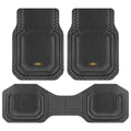 Cat® ToughLiner™ Universal Car Floor Mats for Truck SUV Sedan - Heavy Duty Trim to Fit All Weather Protection - Flexible Rubber Floor Liners - Front Rear Black Automotive Mats