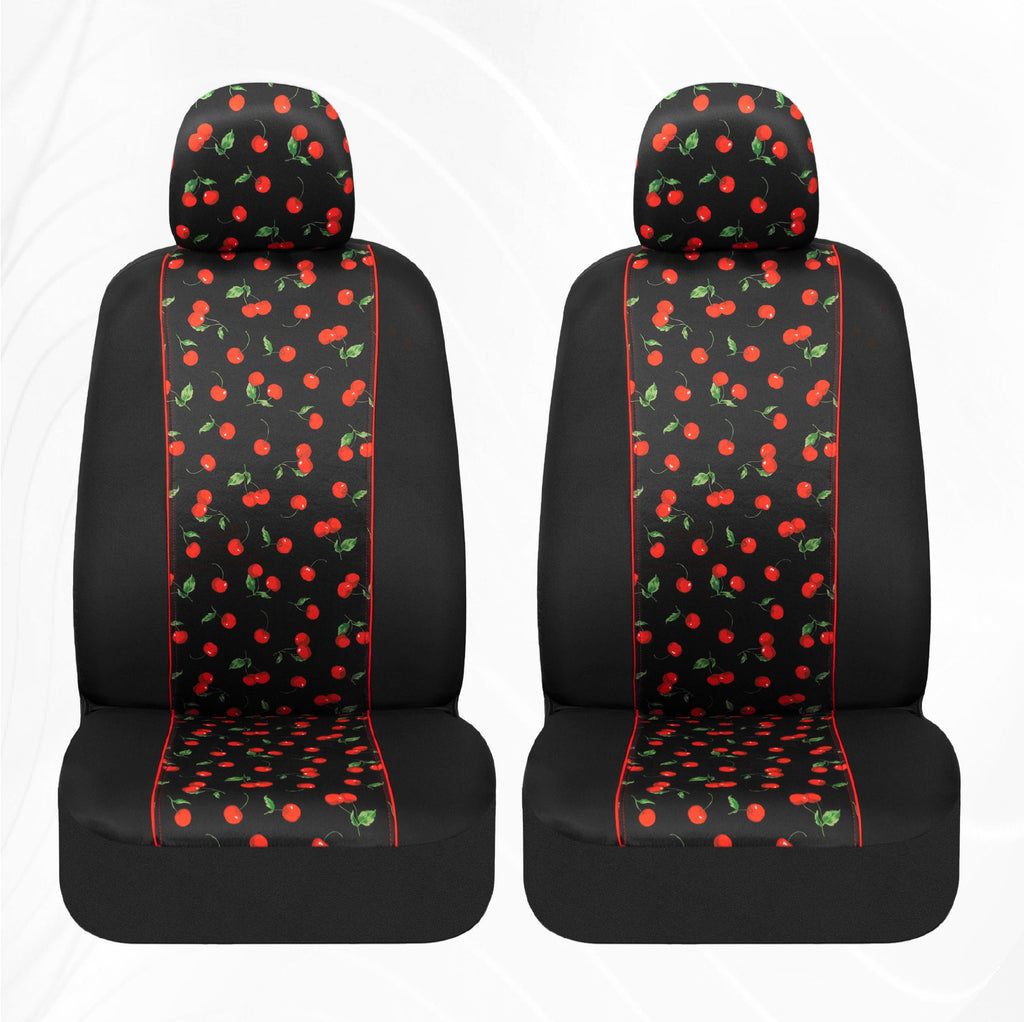 BDK 2-Pack Red Cherries Front Seat Covers