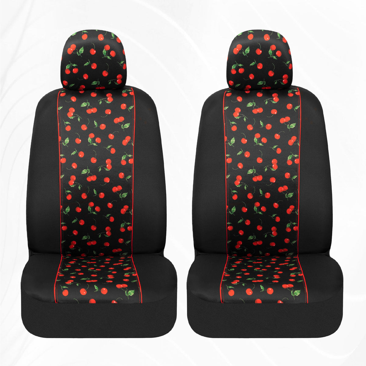BDK 2-Pack Red Cherries Front Seat Covers