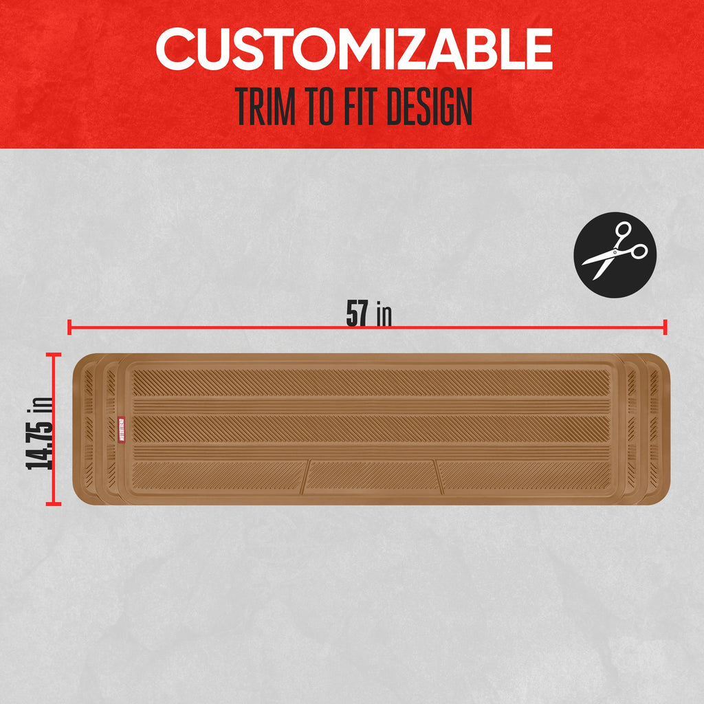 MotorTrend WeatherPlus Rubber Floor Runner - Heavy Duty, All Weather, Trim to Fit (57" x 14.75")