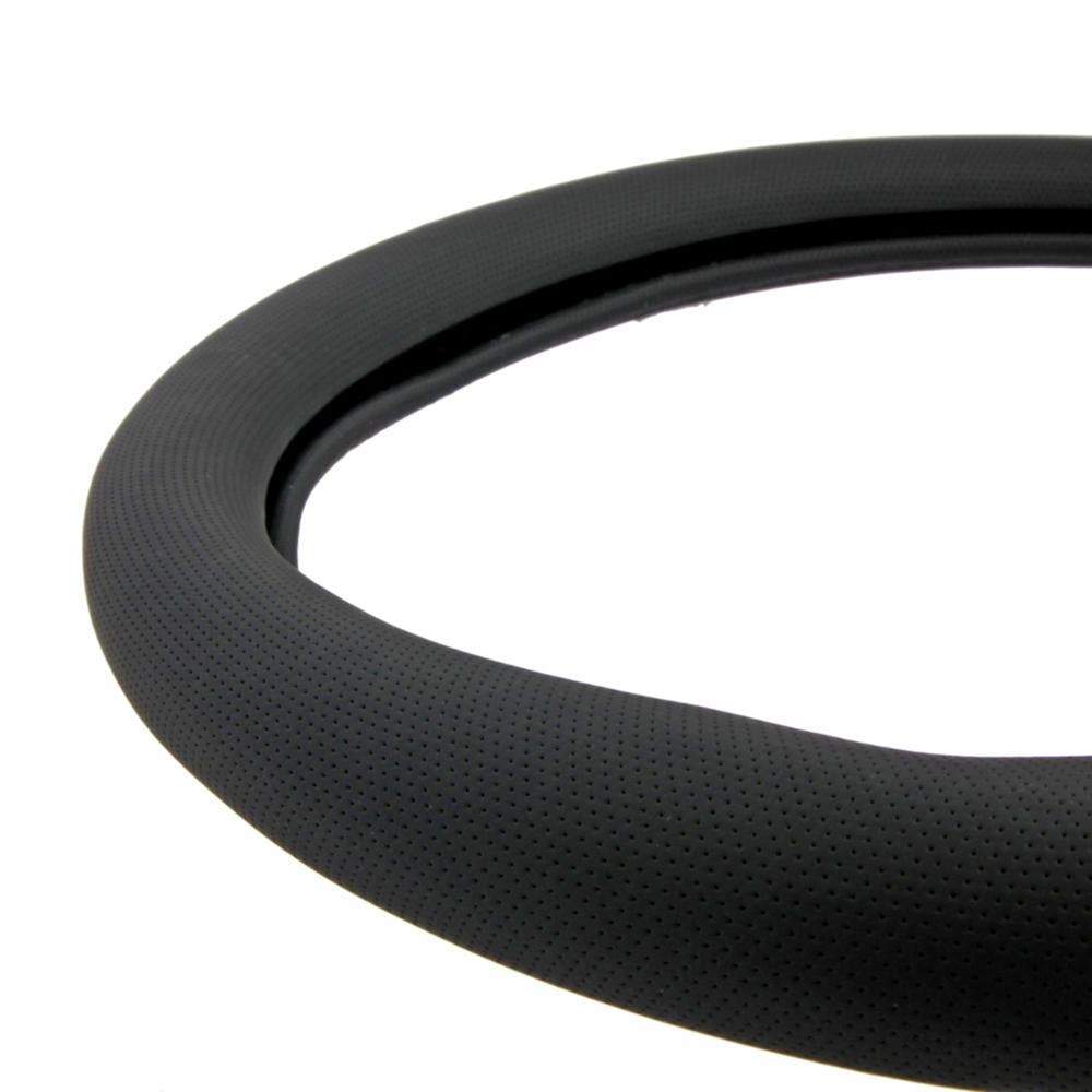 BDK Sporty Faux Leather Soft Grip Steering Wheel Cover (Fits 14.5" - 15.5")