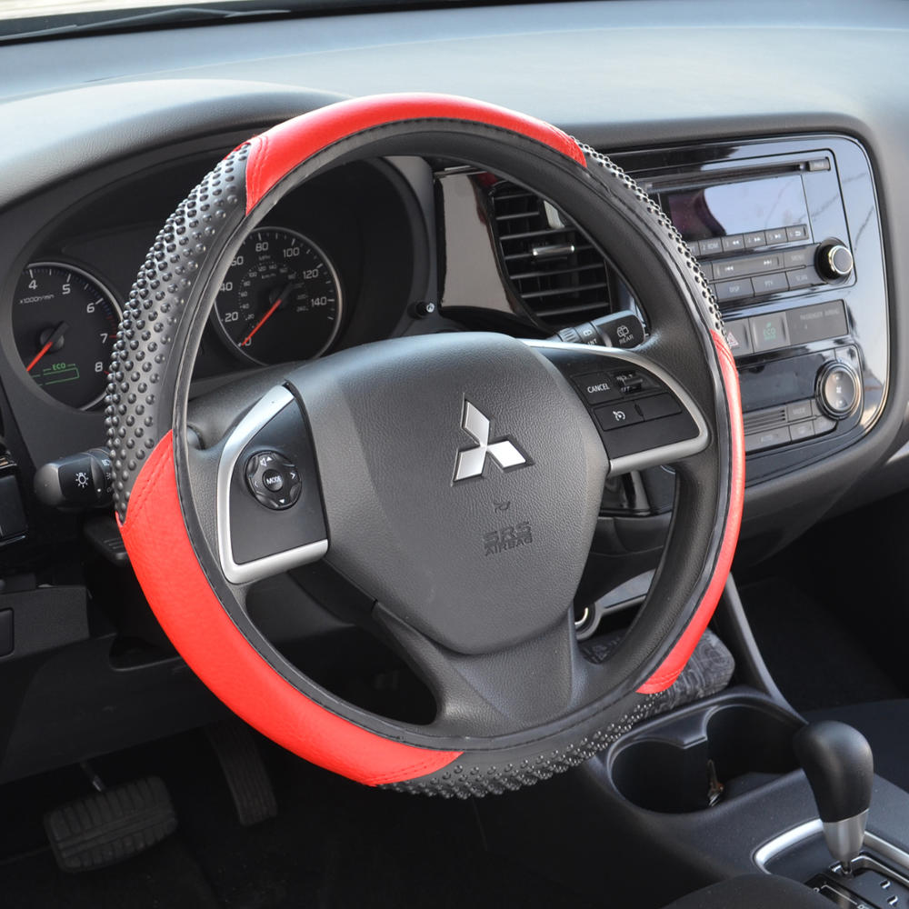 BDK Ergonomic Sport Massage Grip Steering Wheel Cover (Fits 14.5" - 15.5")