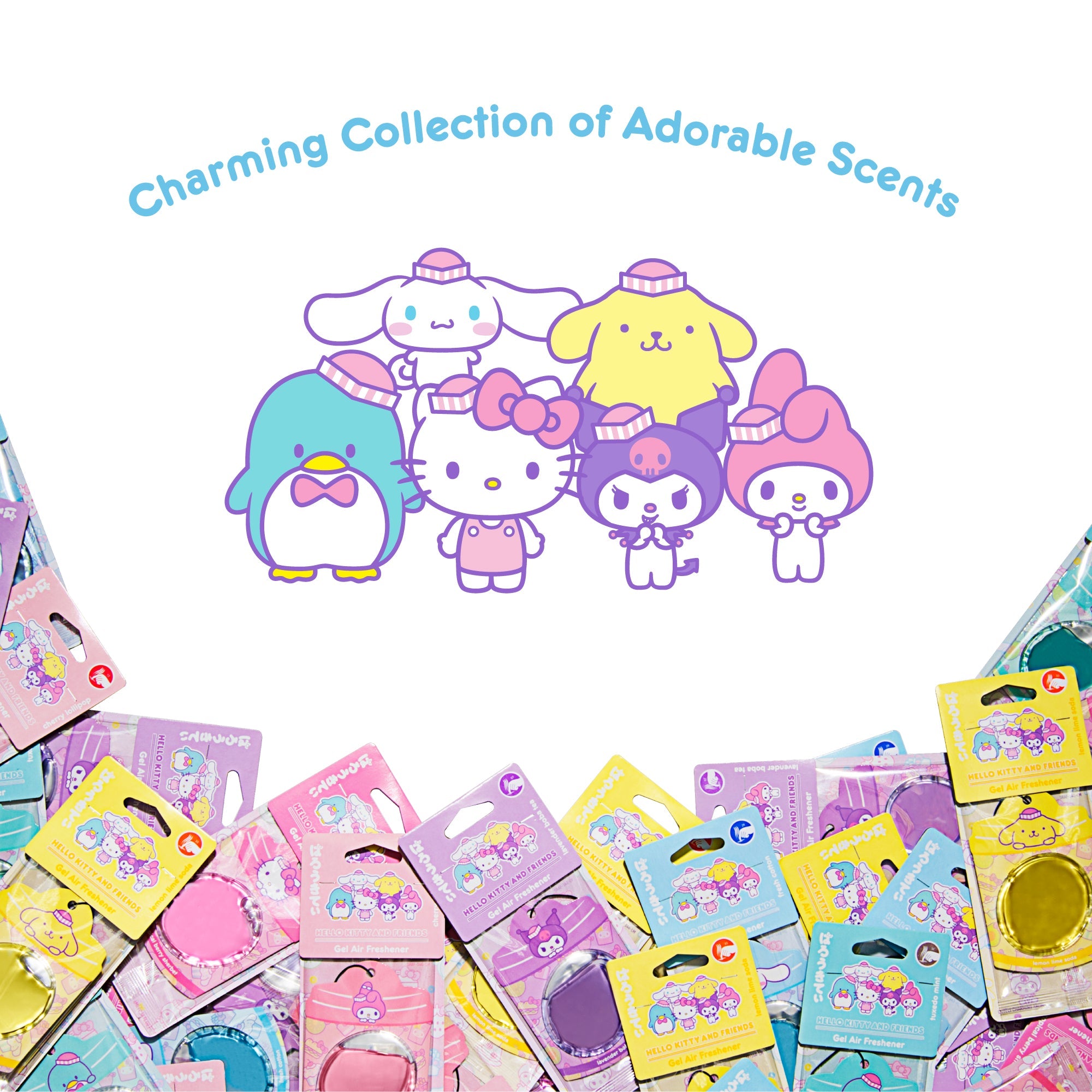 Hello Kitty and Friends Car Air Freshener (Cinnamoroll - Fresh Cotton) Hanging Gel Area Deodorizer, Long-Lasting Car Scents Air Freshener, Cute Automotive Sanrio Accessories Decor, 2-Pack
