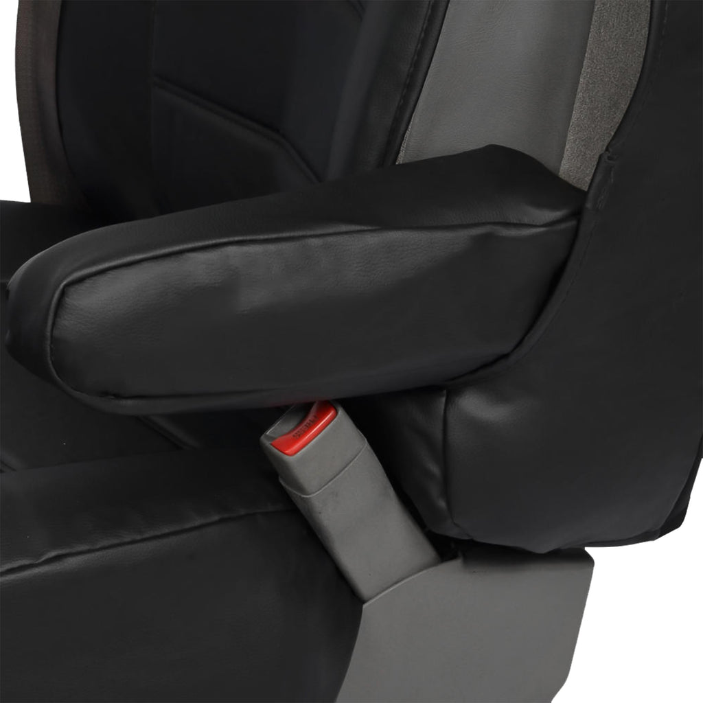 BDK 2-Pack Premium Faux Leather Front Seat Covers with Integrated Seatbelt and Armrest Covers