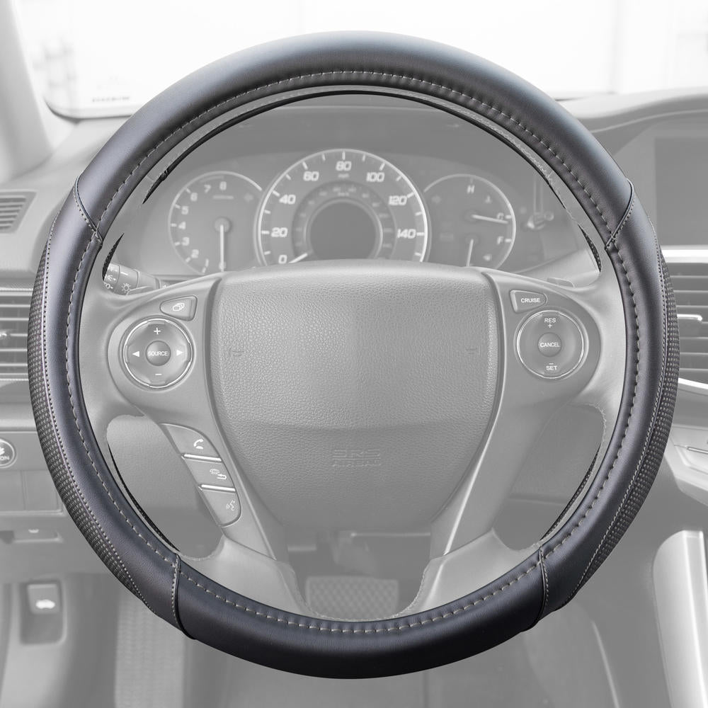 MotorTrend Dotted Polyester Comfort Grip Steering Wheel Cover (Fits 14.5" - 15.5")