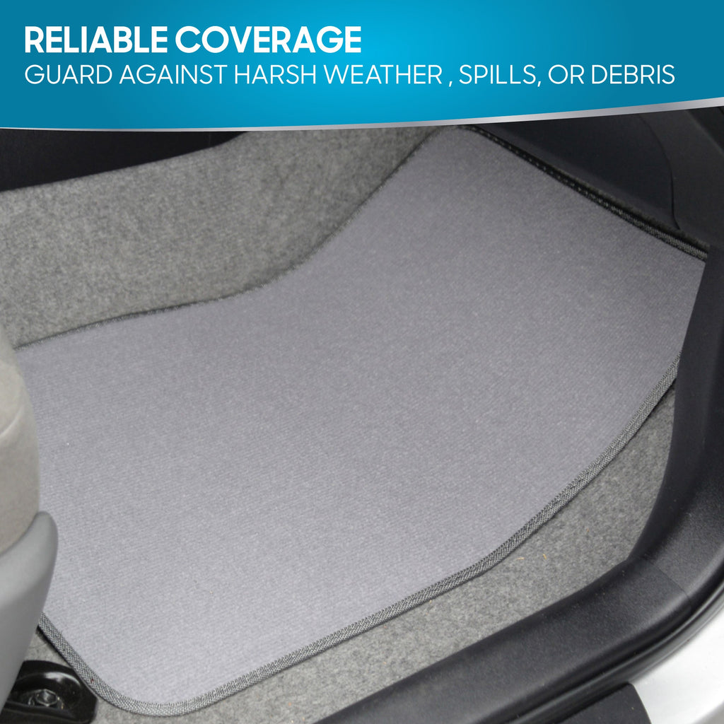 BDK 4-Piece Premium Carpet Non-Slip Heel Pad Front Floor Mats and Rear Floor Mats