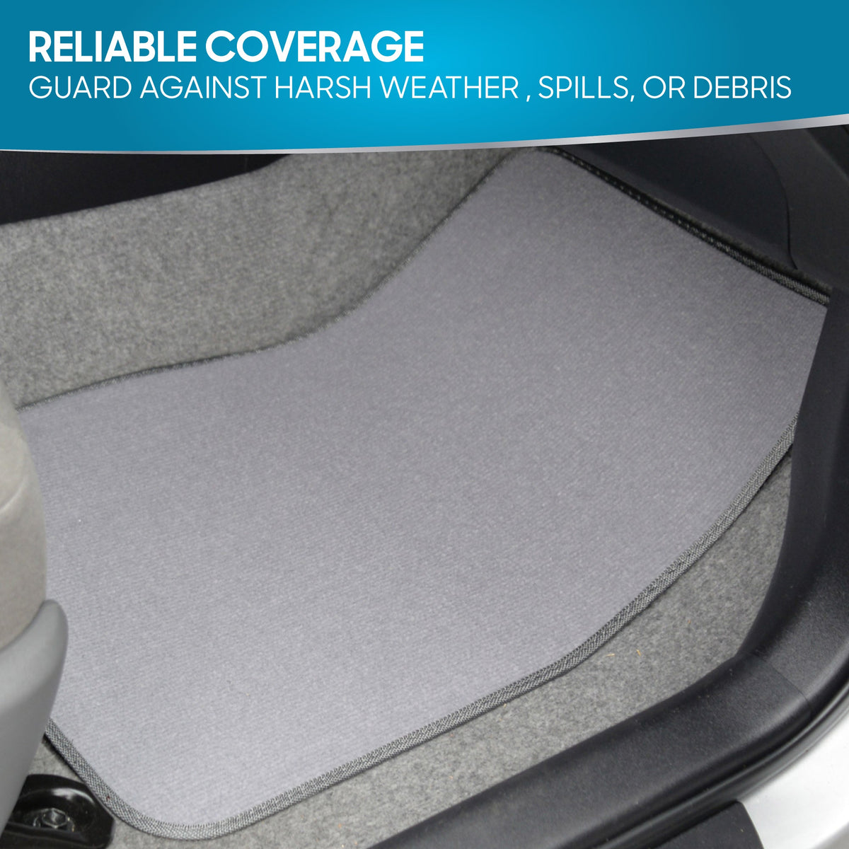 BDK 4-Piece Premium Carpet Non-Slip Heel Pad Front Floor Mats and Rear Floor Mats