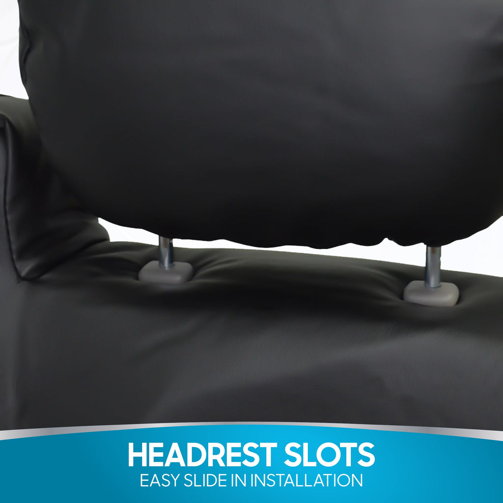 BDK 2-Pack Premium Faux Leather Front Seat Covers with Integrated Seatbelt Covers