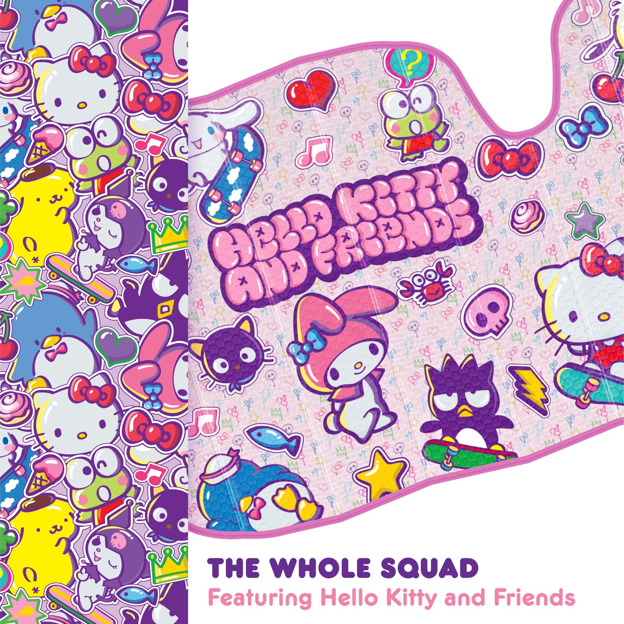 Carbella Sanrio Hello Kitty and Friends Front Windshield Sunshade (58" x 28")