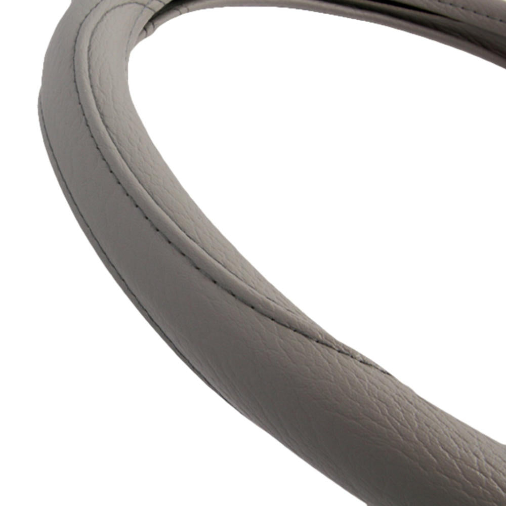 BDK Faux Leather Ergonomic Grip Steering Wheel Cover (Fits 14.5" - 15.5")